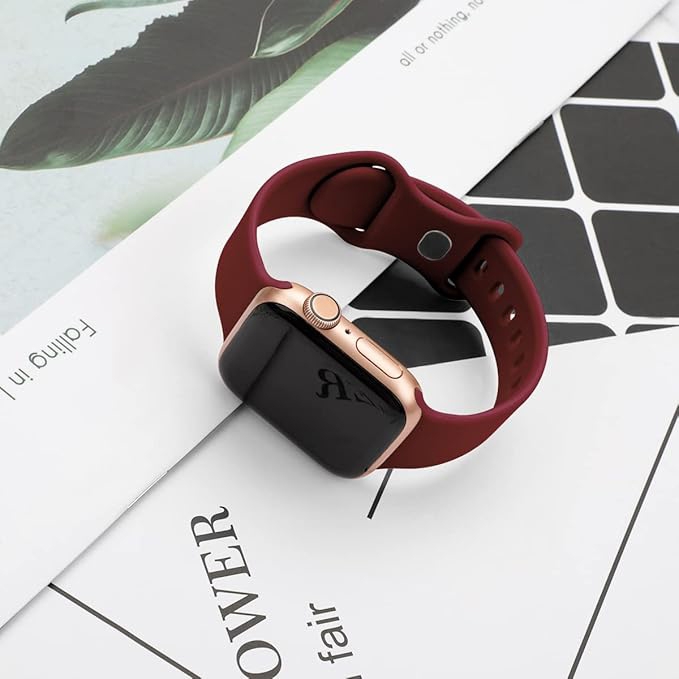 Apple Watch Strap Silicone Rubber Dark Red