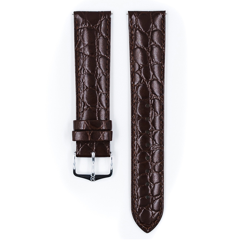 Hirsch Crocograin Watch Band Brown