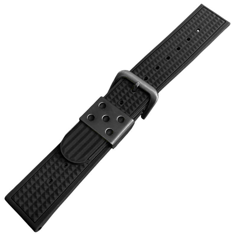 Waffle Strap Rubber Watch Strap Black
