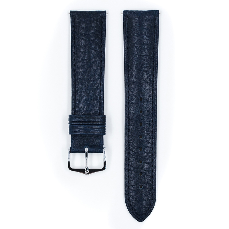 Hirsch Camelgrain Watch Band Pro Skin Allergy Free Blue