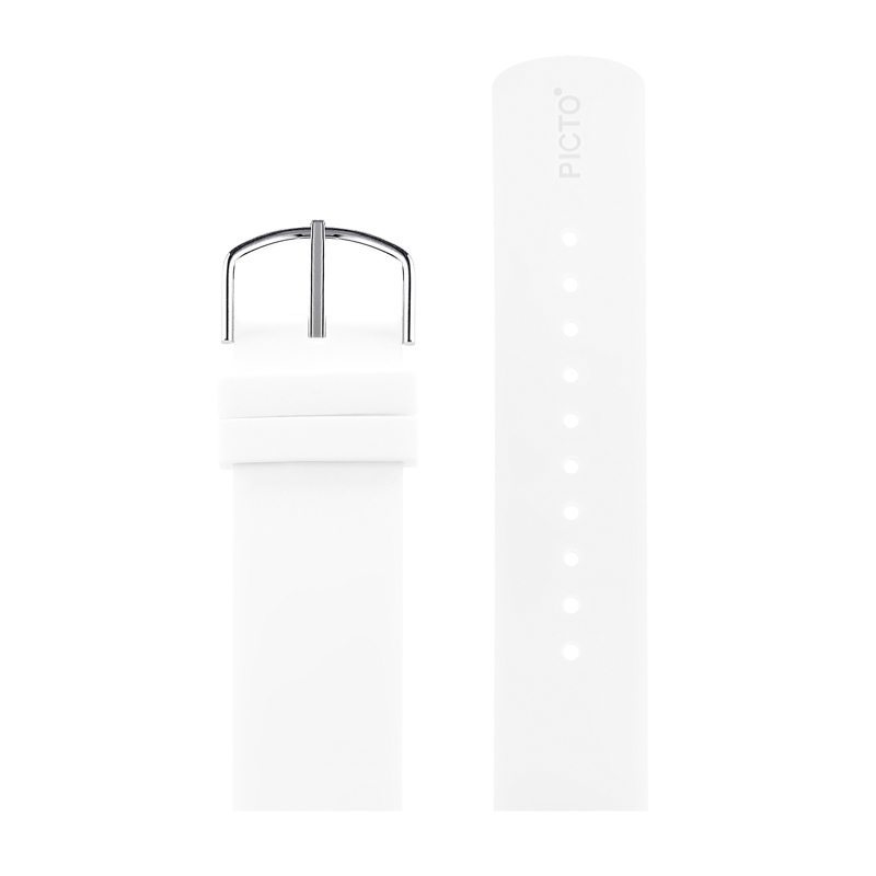 Picto Watch Strap White Rubber - 43364 - 20mm