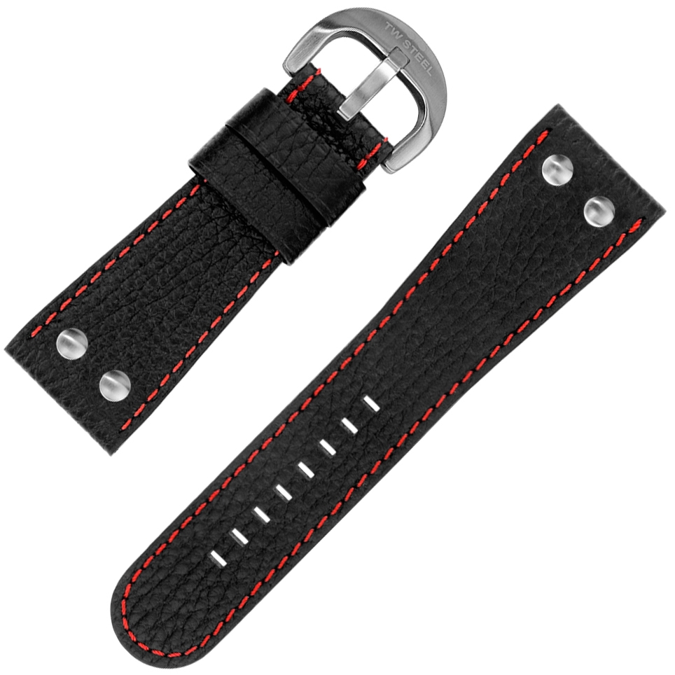 TW Steel Goliath Watch Strap TW116 - Black Red 30mm