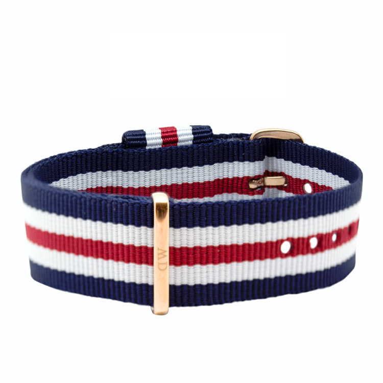 Daniel Wellington 20mm Classic Canterbury NATO Watch Strap Rosegold Buckle