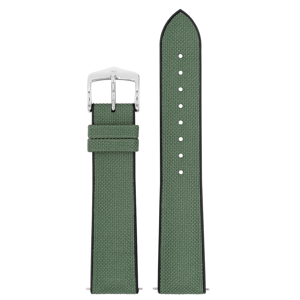 Hirsch Arne Performance Recycled Watch Strap Dark Green Seaqual® PET / Black Rubber