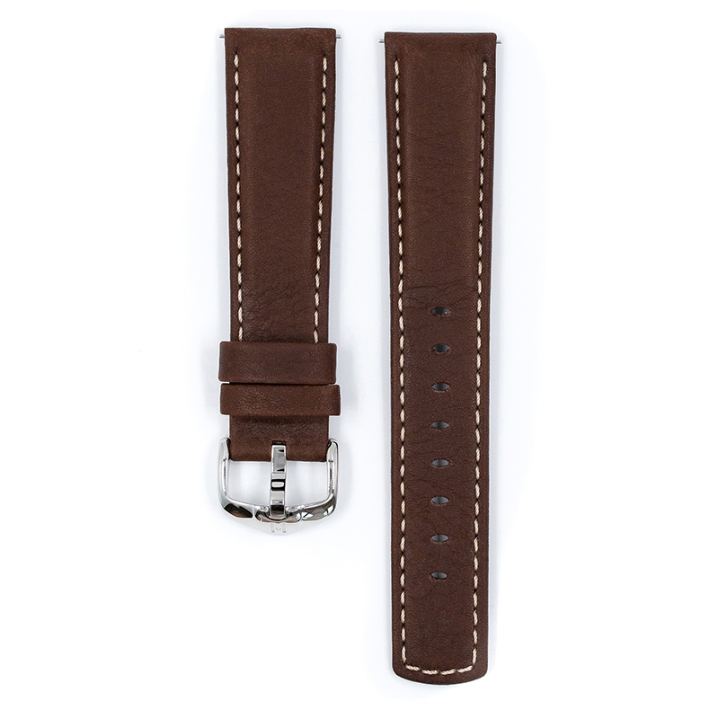 Hirsch Mariner Watch Strap 100m Waterproof Dark Brown