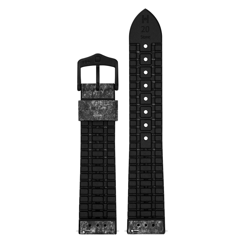Hirsch Stone Performance Watch Strap Slate / Rubber - Black