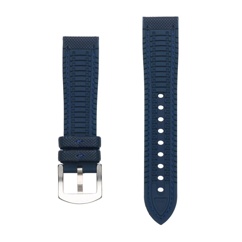 Sailcloth Structure Watch Strap FKM Rubber Blue