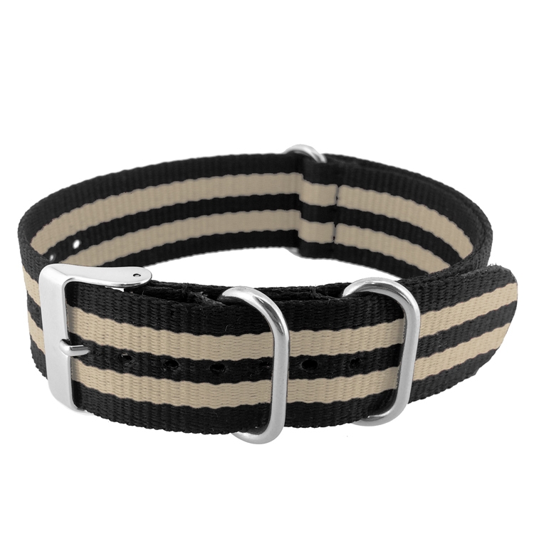 NATO Extreme Nylon Strap Black Khaki Bond