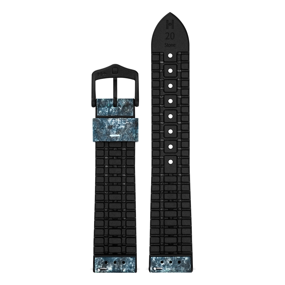 Hirsch Stone Performance Watch Strap Slate / Rubber - Blue
