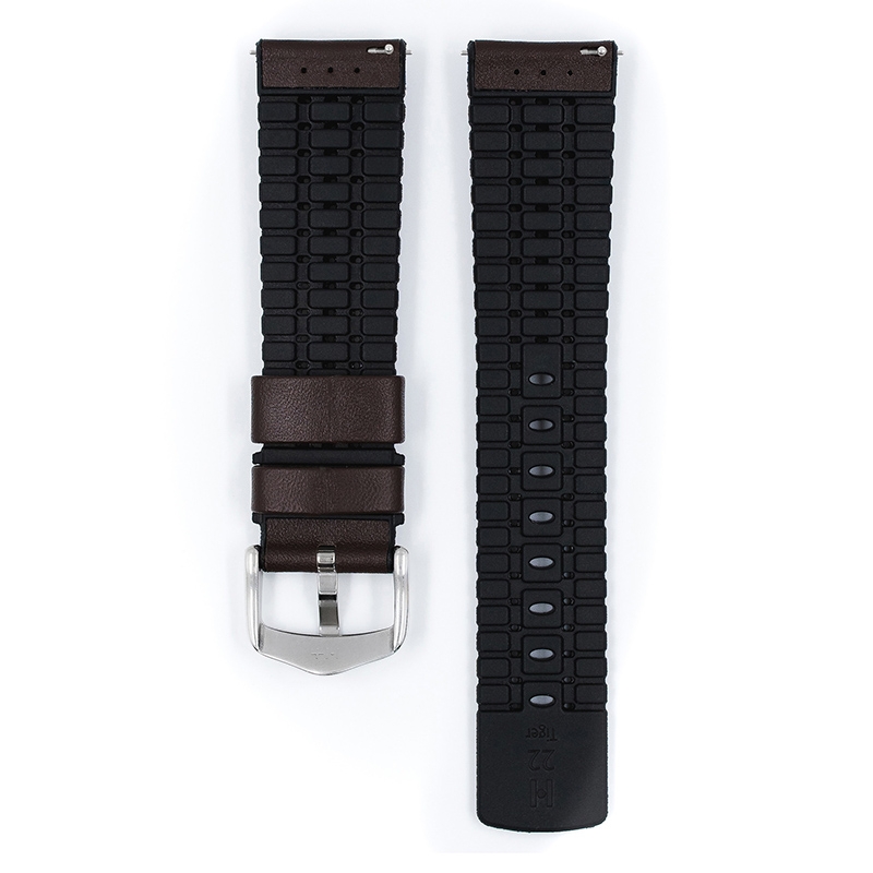 Hirsch Tiger Performance Collection Black/Brown Caoutchouc/Leather 300m WR
