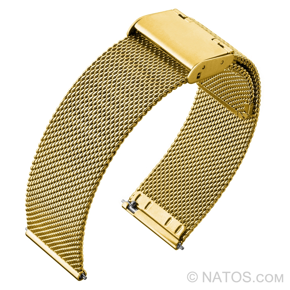 Mesh Milanese Watch Bracelet 0.6 Finely Woven Gold Steel