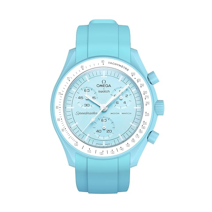 Rubber Watch Strap for MoonSwatch Light Blue