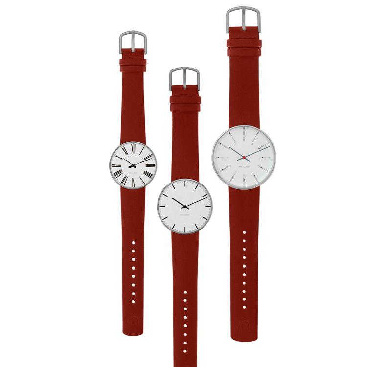 Arne Jacobsen Watch Strap for Bankers, City Hall, Roman & Station Watch - Red
