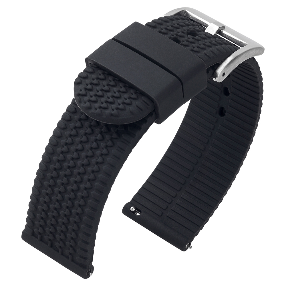 Racing Tyre Watch Strap Silicone Black