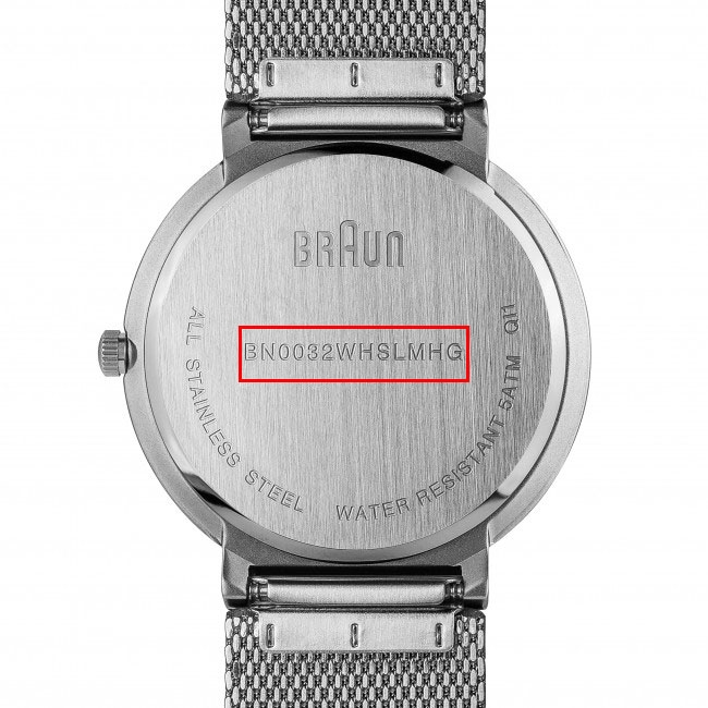 Braun BN0032WHSLMHG Watch Strap Silver Mesh (Milanese)