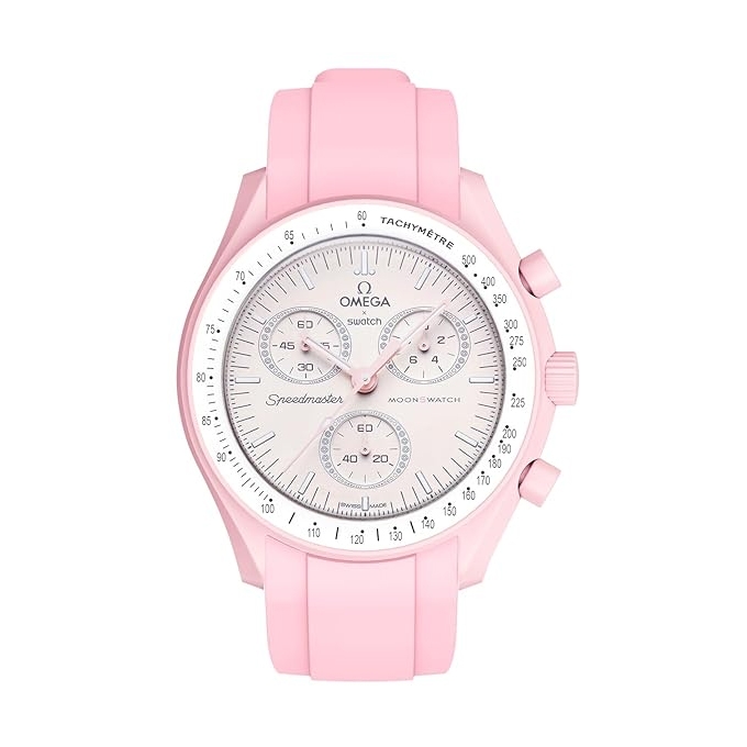 Rubber Watch Strap for MoonSwatch Pink