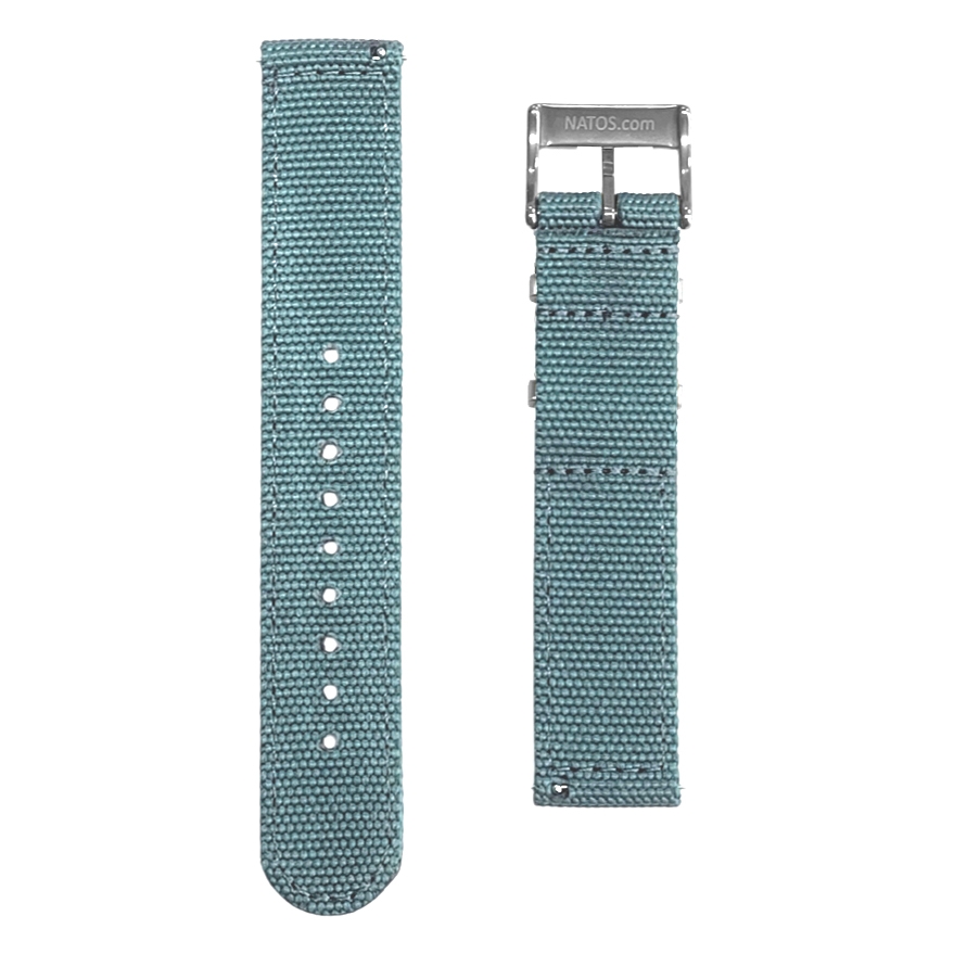 Petrol Blue Canvas Like NATO Nylon Two Piece Strap