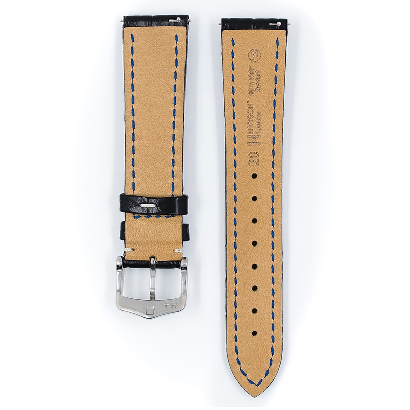 Hirsch Capitano Louisiana Alligator Watch Strap Semi-Matte Black 100m WR
