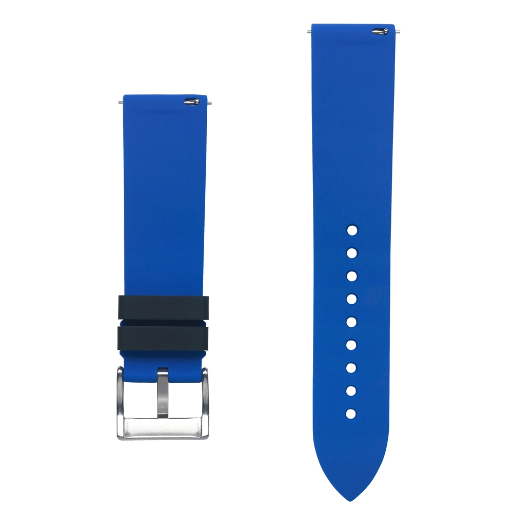 Silicone Rubber Watch Strap Black Blue
