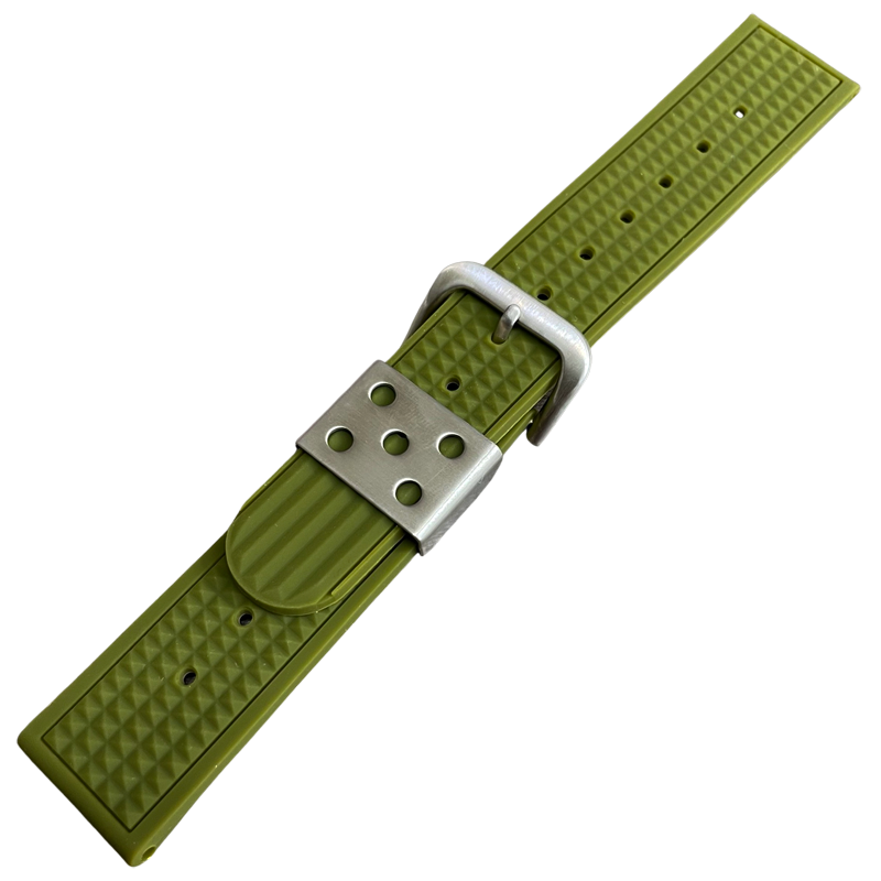 Waffle Strap Rubber Watch Strap Green