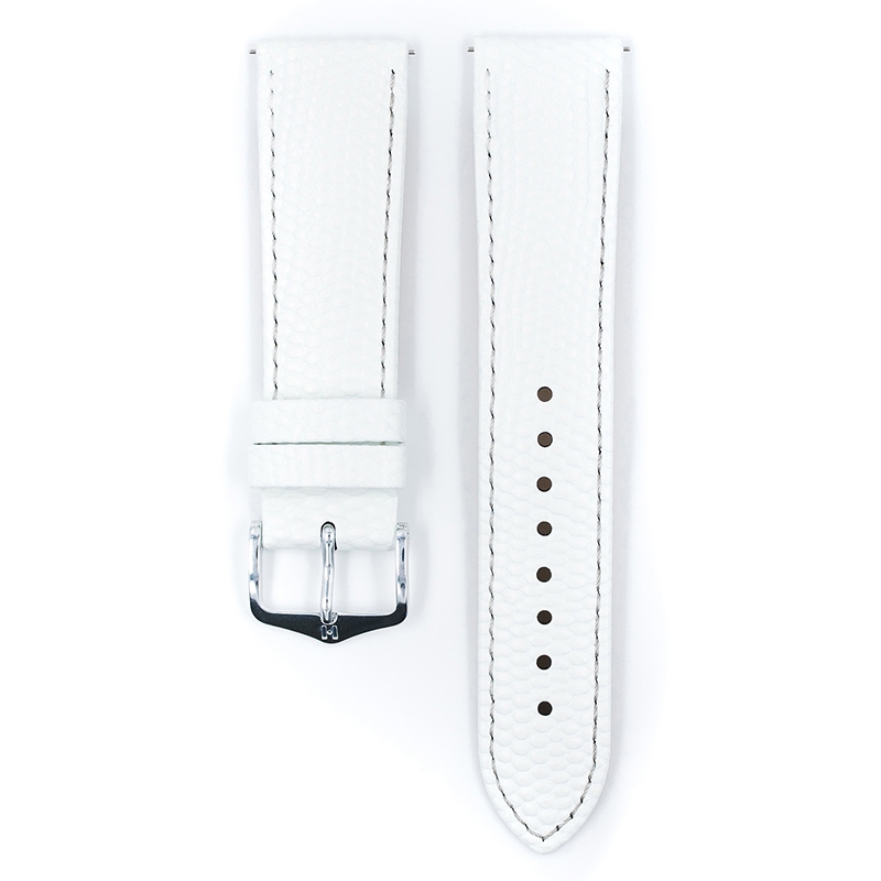 Hirsch Rainbow Watch Band Lizardgrain Weiss
