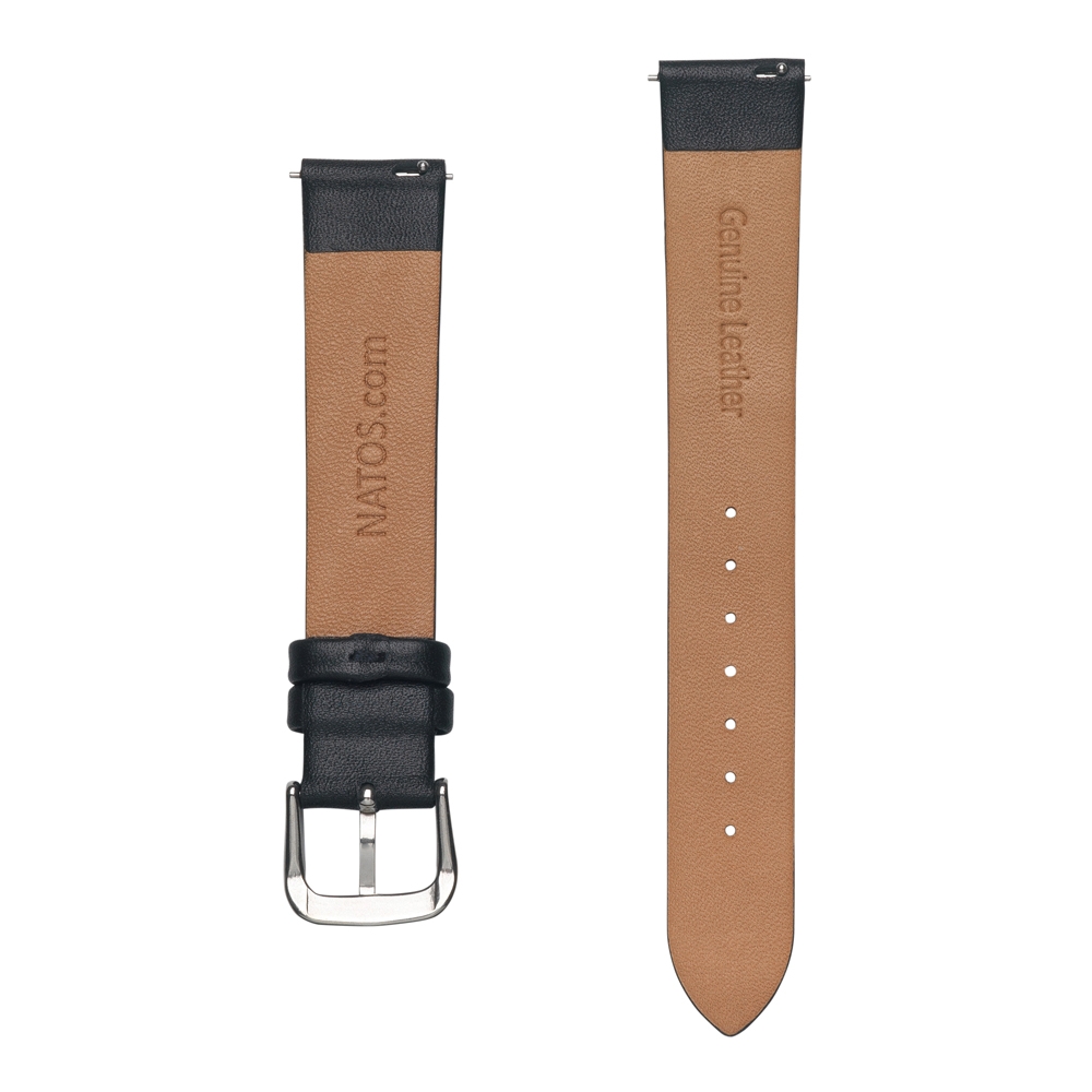 Leather Watch Strap without Stitching Black