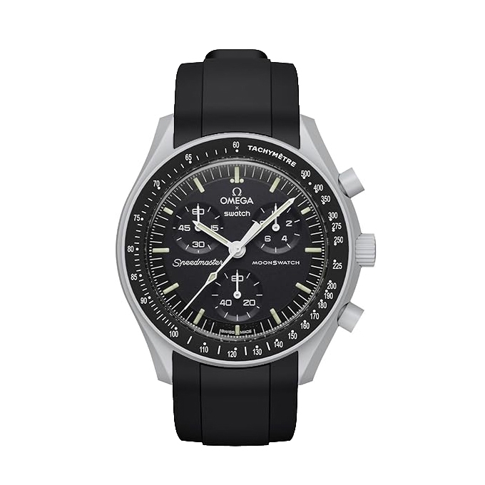 Rubber Watch Strap for MoonSwatch Black