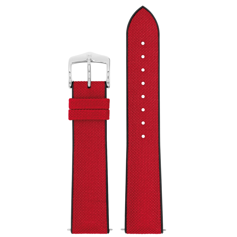 Hirsch Arne Performance Recycled Watch Strap Red PET / Black Rubber