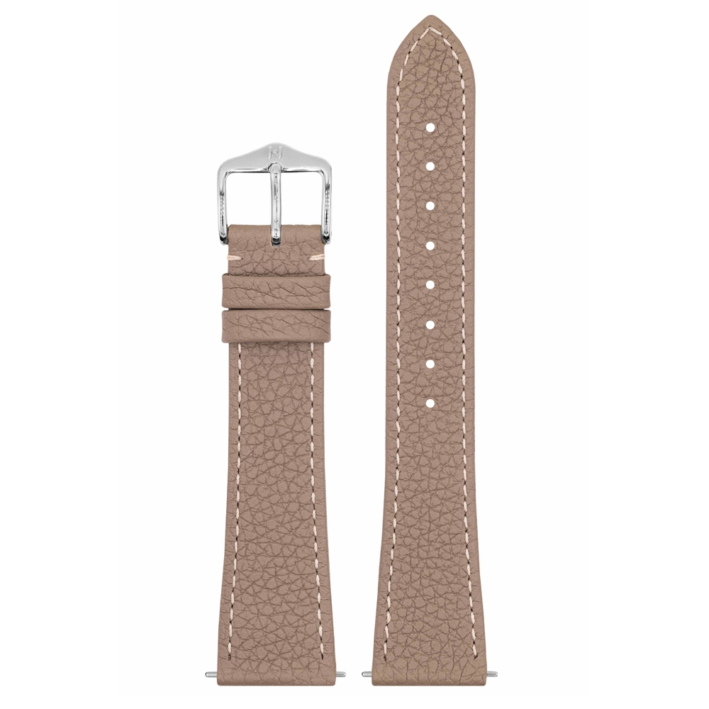 Hirsch Bologna Watch Strap Structured Epsom Calf Skin Taupe
