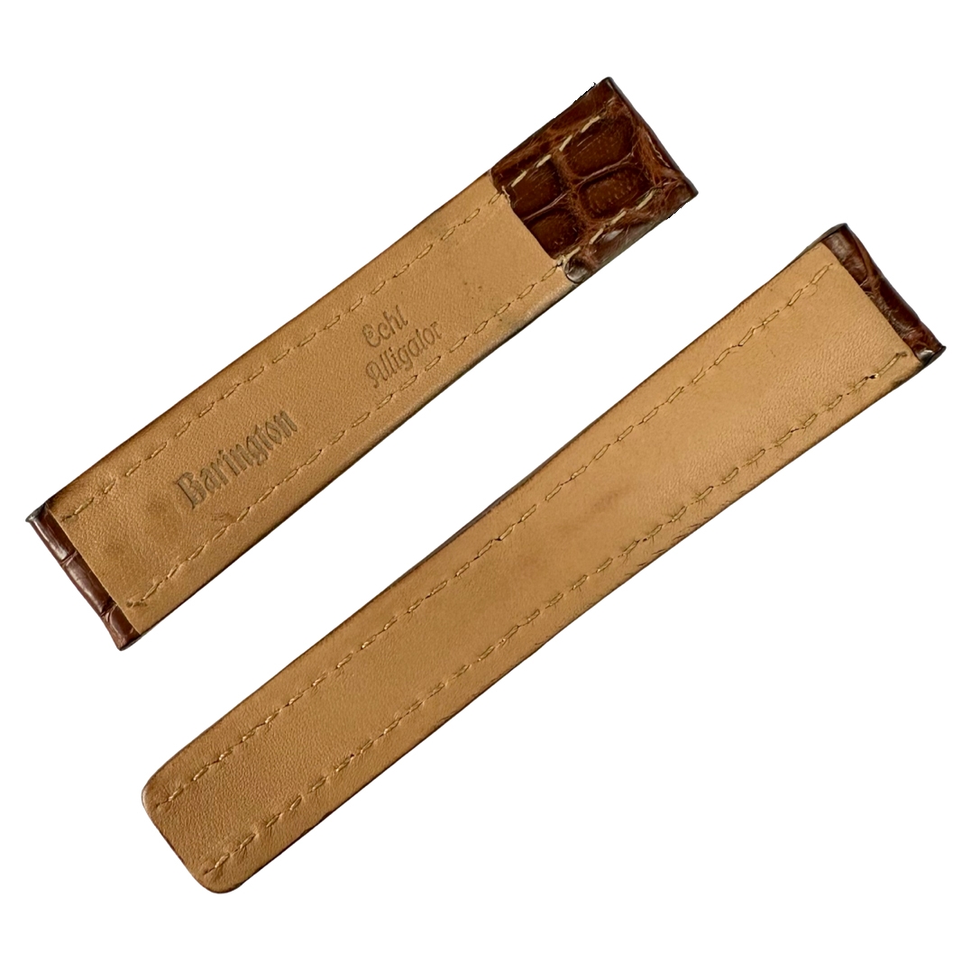 Barington Watch Strap for Breitling Folding Clasp Alligator Skin Brown