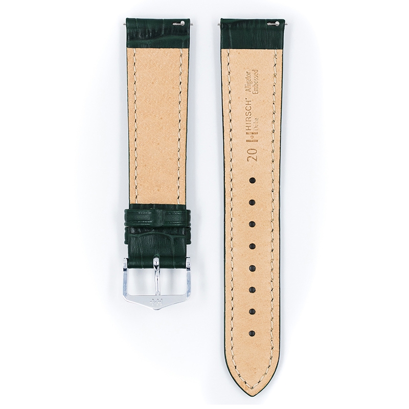 Hirsch Duke Watch Strap Alligatorgrain Green