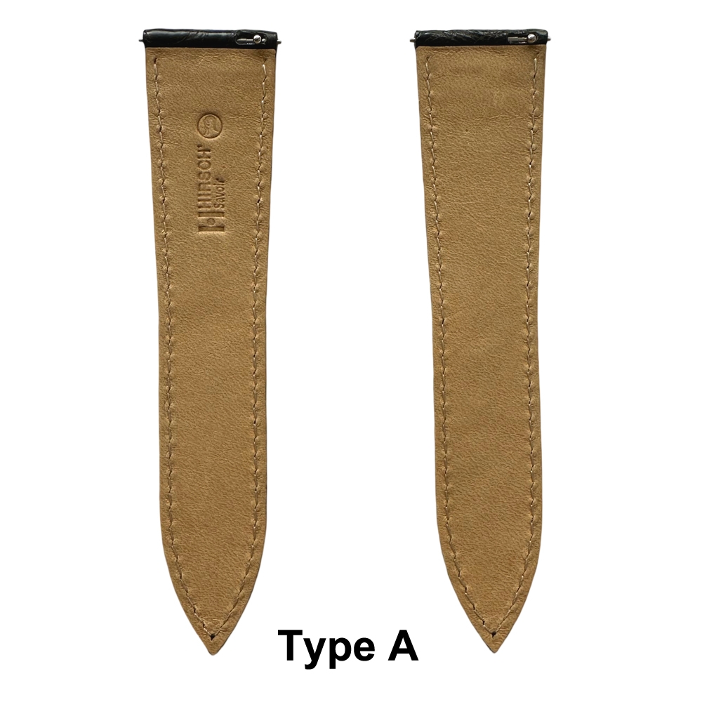 Watch Strap for Cartier Tank with Folding Clasp - Hirsch Savoir Caiman Crocodile Black