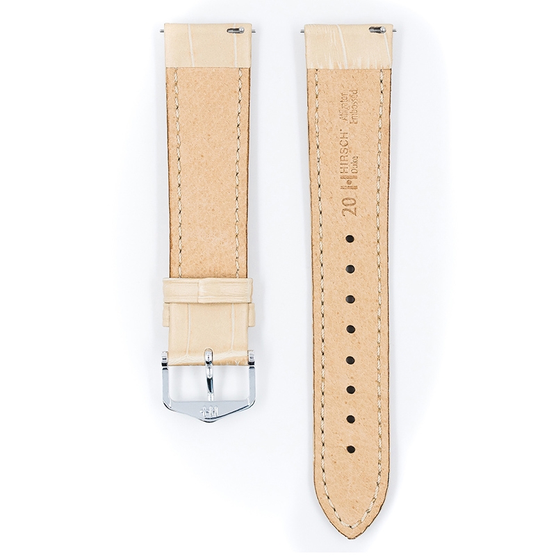 Hirsch Duke Watch Band Alligatorgrain Beige