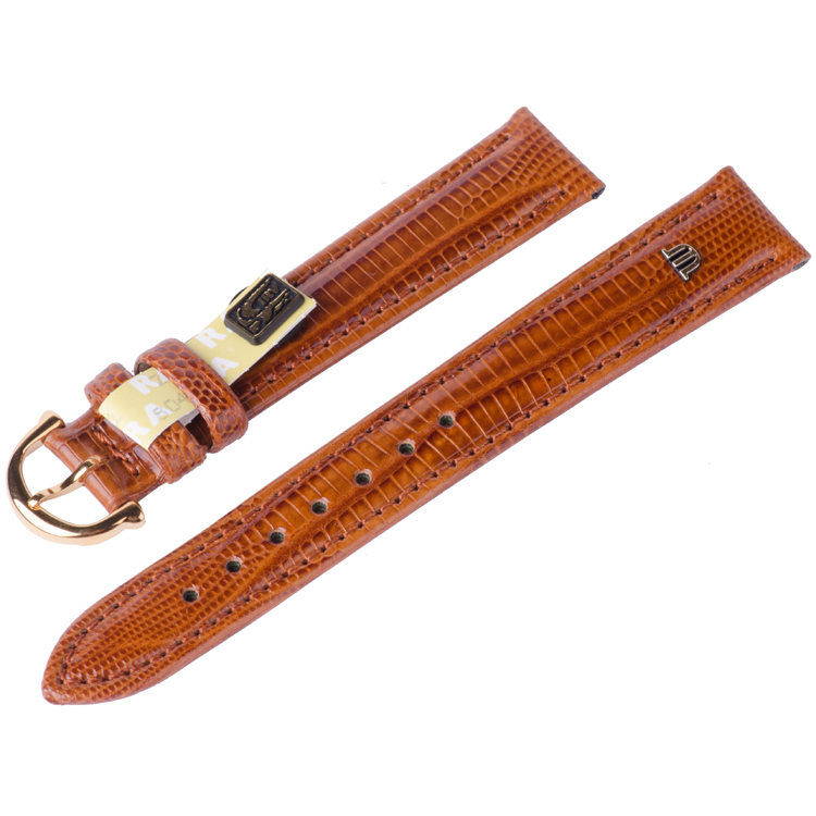 Maurice Lacroix Watch Strap Tejus Lizard with Buckle Cognac