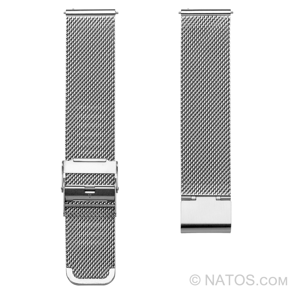 Mesh Milanese Watch Bracelet 0.6 Finely Woven Steel - Safety Clip