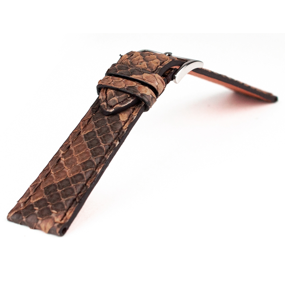 LIC Kalahari Real Python Skin Watch Strap Brown