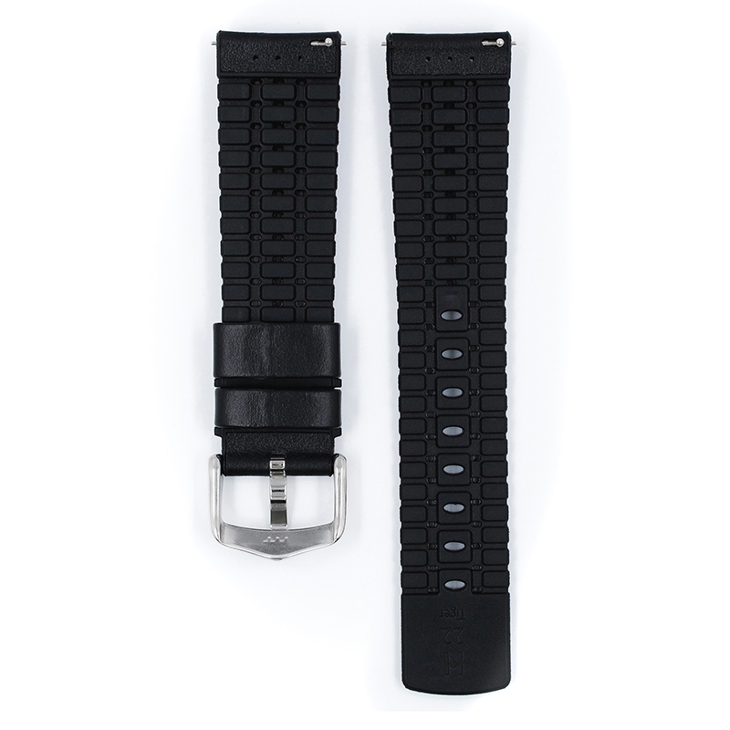 Hirsch Tiger Performance Collection Black Caoutchouc/Leather 300m WR