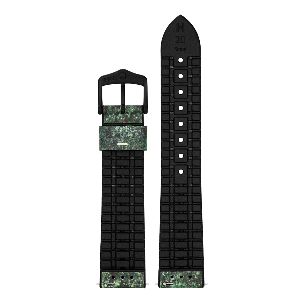 Hirsch Stone Performance Watch Strap Slate / Rubber - Green