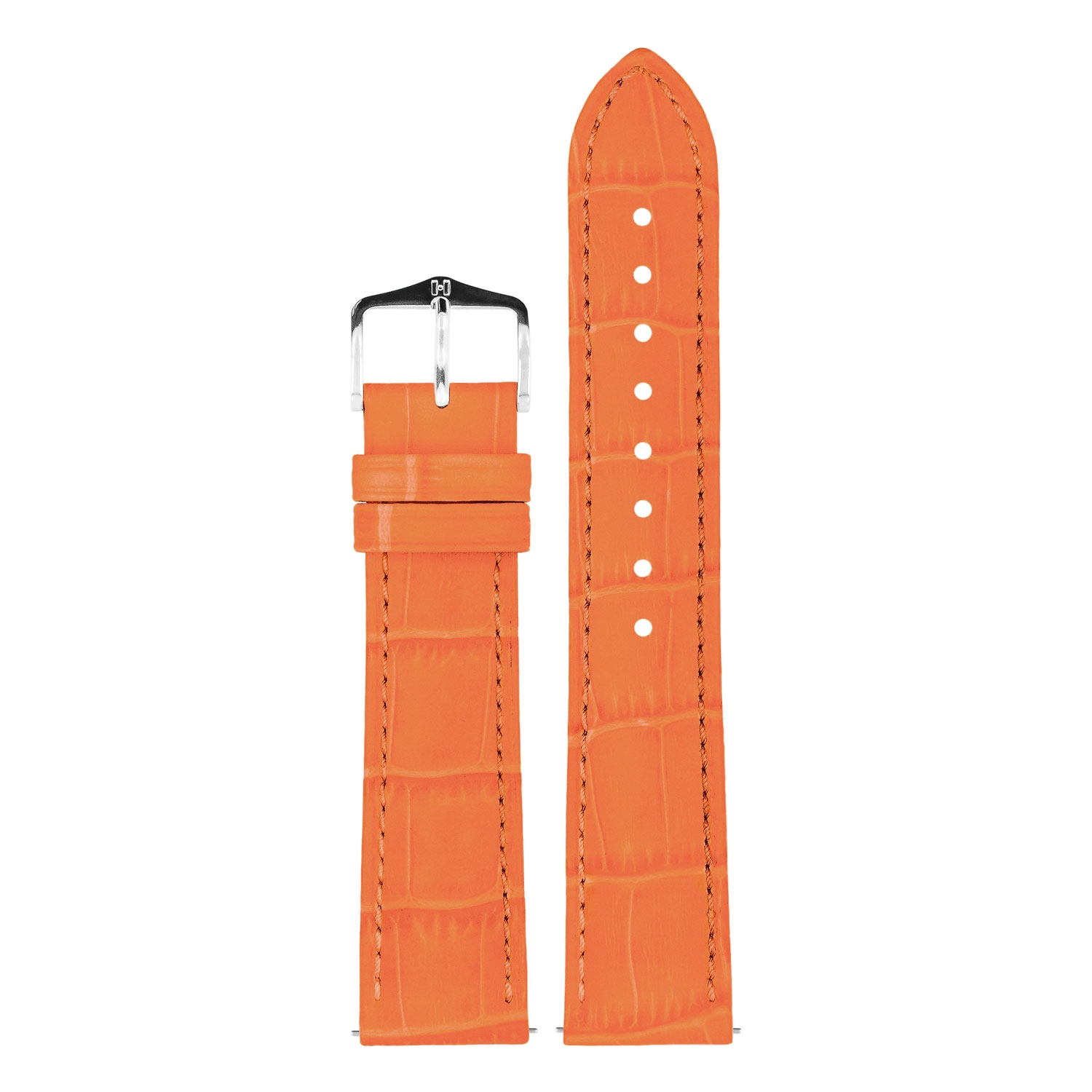 Hirsch Duke Watch Band Alligatorgrain Orange