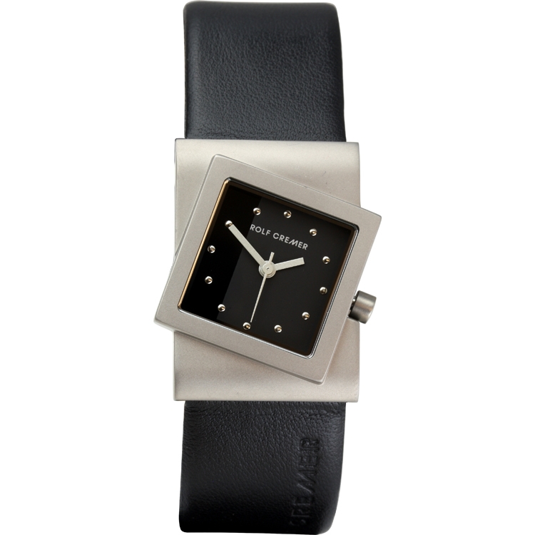 Rolf Cremer Turn 492361 Watch Strap Black Leather 22mm