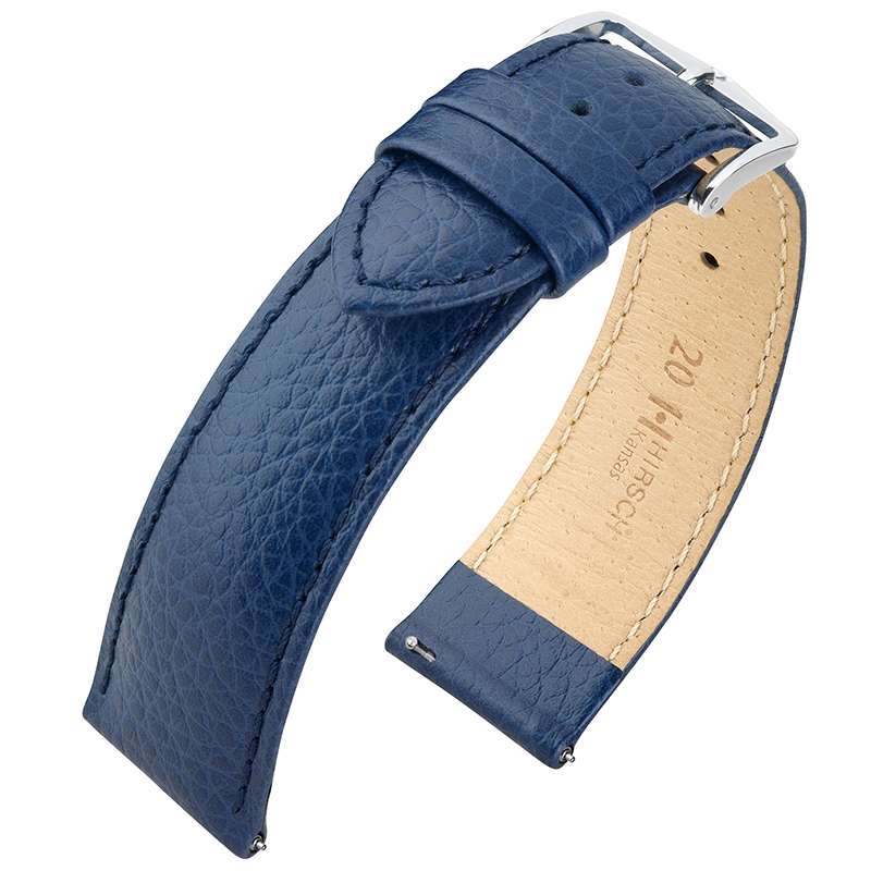 Hirsch Kansas Watchband Buffalograin Blue
